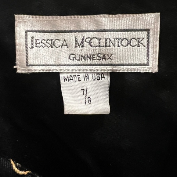 Vintage Jessica McClintock‎ Gunne Sax Black/Gold Elegant Cocktail Dress Size 7/8 - Picture 5 of 6